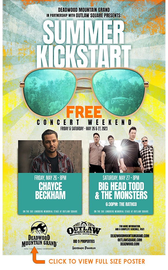 Summer Kickstart Deadwood Memorial Weekend Free Concerts